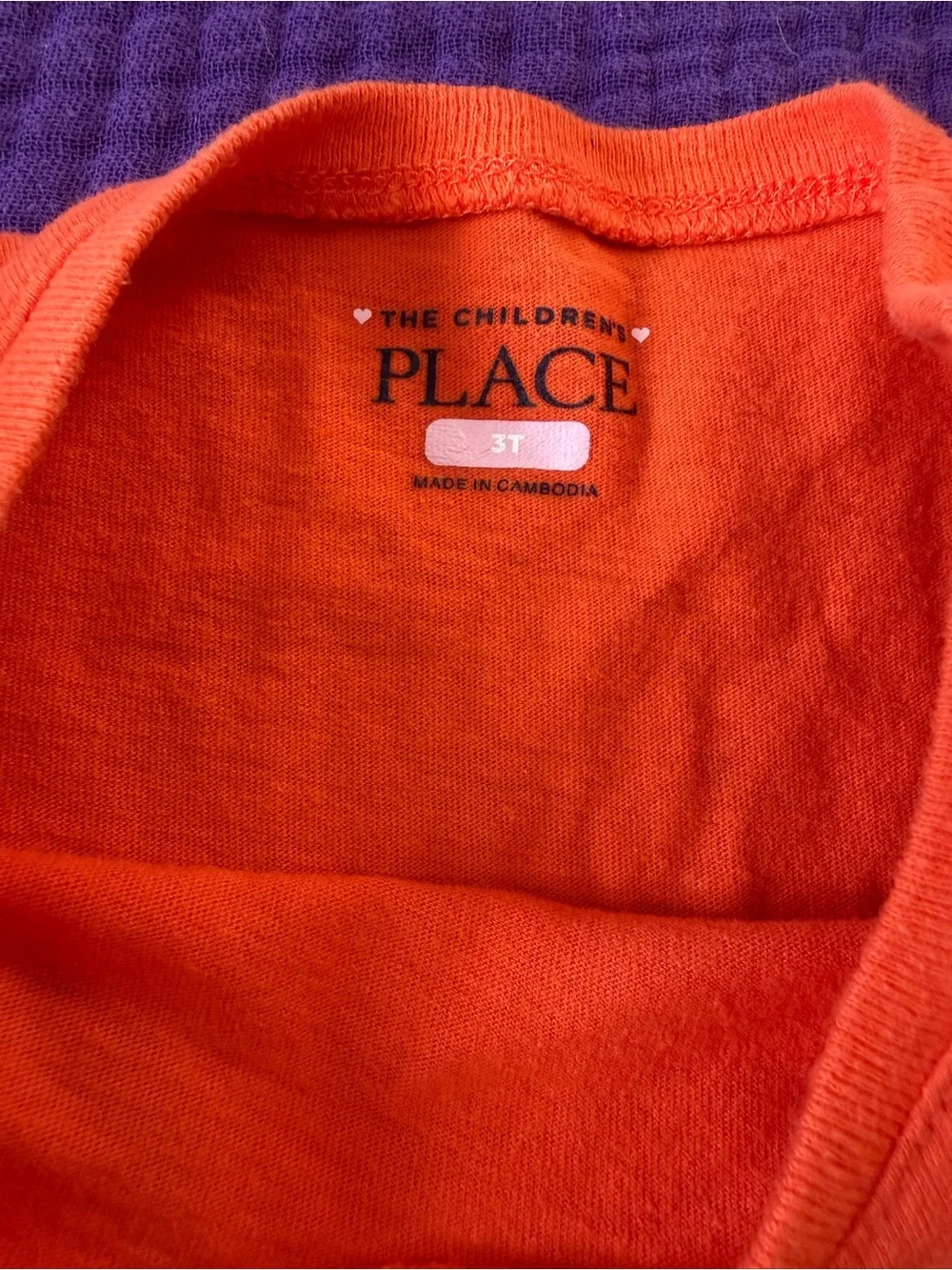 The Children's Place Orange Pumpkin Face Long Sleeve Tee